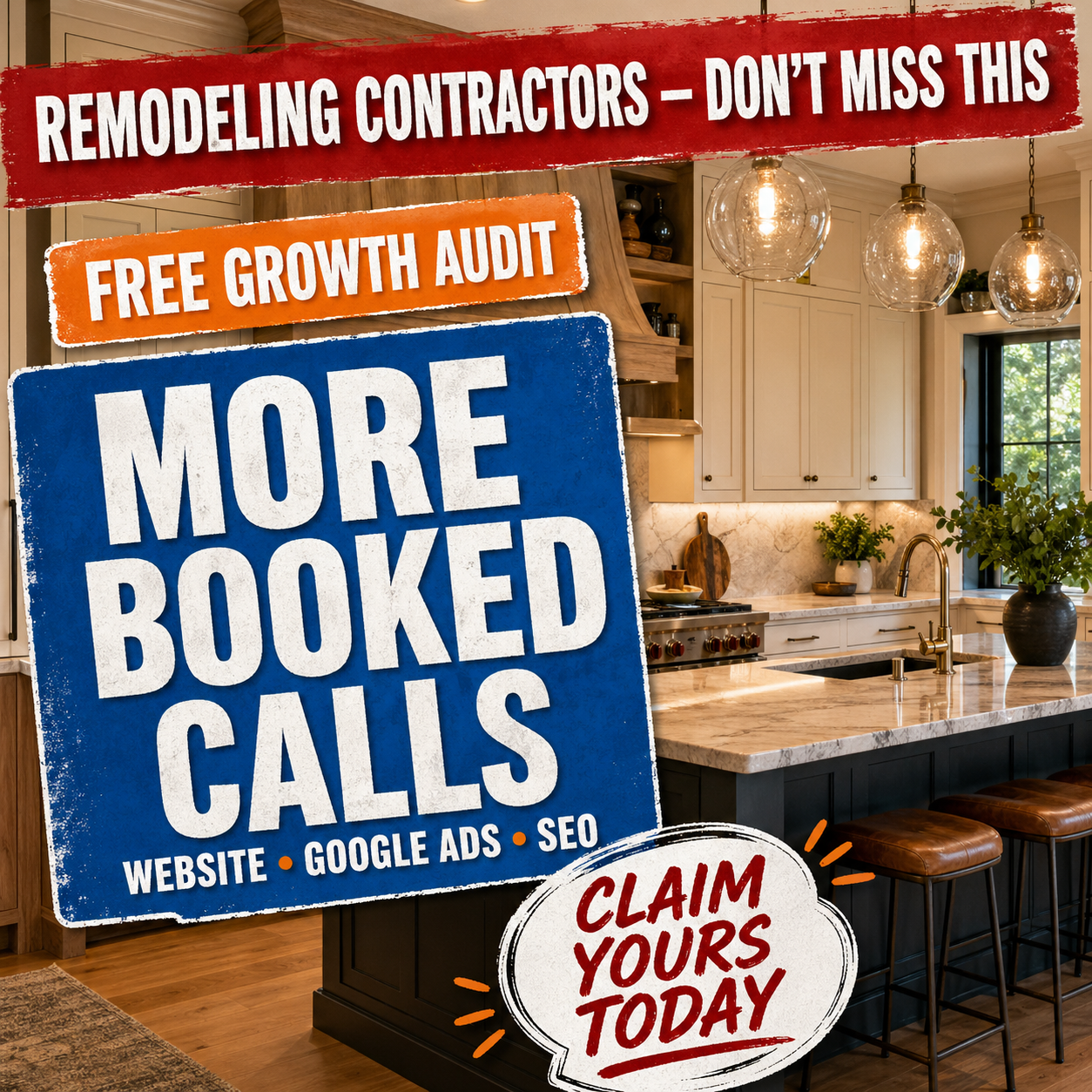 FourHorse free growth audit ad for remodeling contractors to get more booked calls