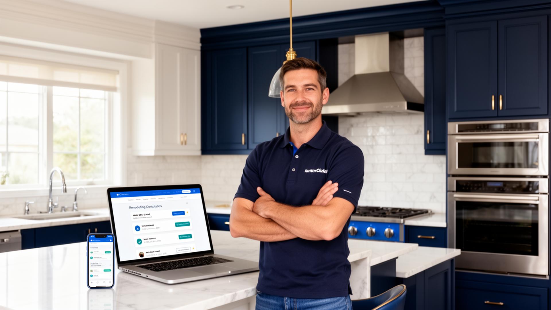 Contractor reviewing marketing performance and lead quality